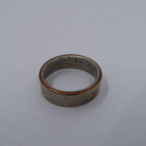 Ring made from 1976 USA quarter - size L/7