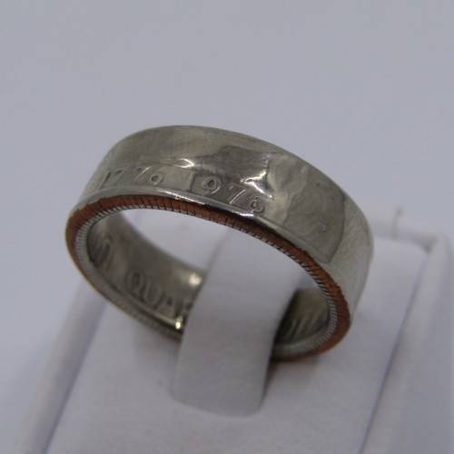 Ring made from 1976 USA quarter - size L/7