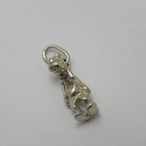 Sterling silver Goofy figurine charm pendant - Weighs 1,5 g