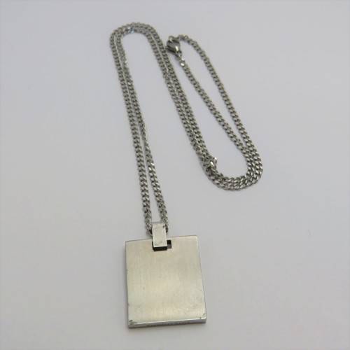 Stainless steel mens necklace and pendant - Length 50 cm