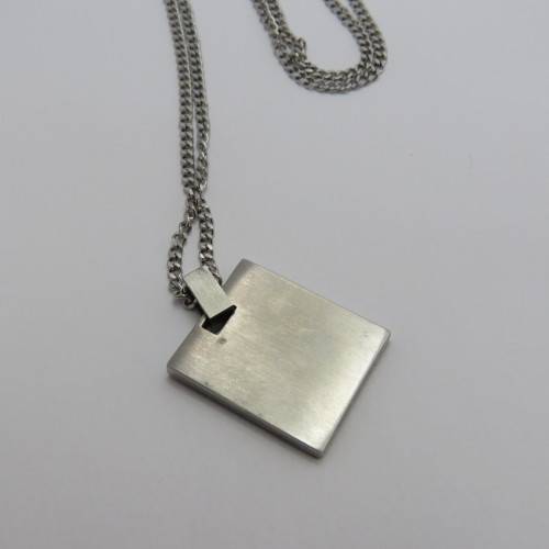 Stainless steel mens necklace and pendant - Length 50 cm
