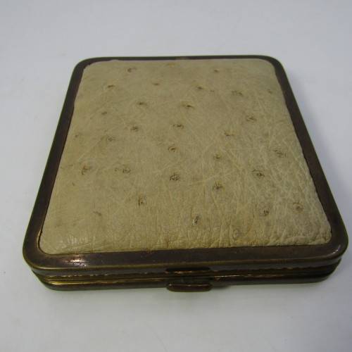 Vintage cigarette case with ostrich leather