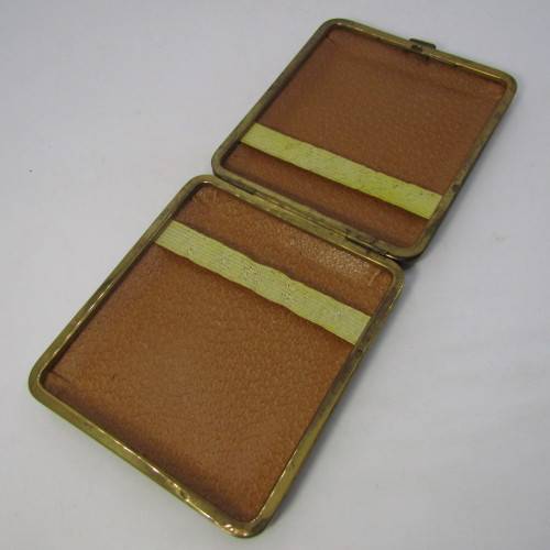 Vintage cigarette case with ostrich leather