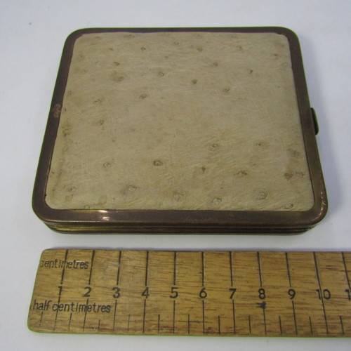 Vintage cigarette case with ostrich leather