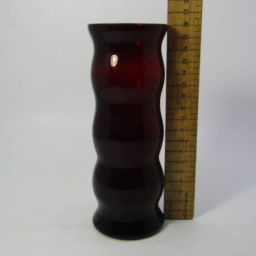 Dark Maroon hand made glass vase