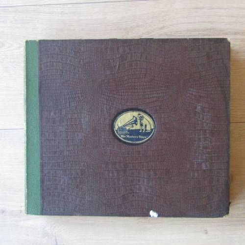 His Masters Voice record album with 12 records - 76rpm - one chipped