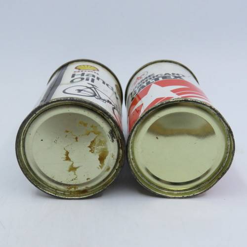 Vintage Shell and Caltex oil cans