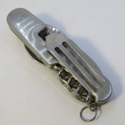 Stainless steel pocket knife with fork and spoon - Hobo knife