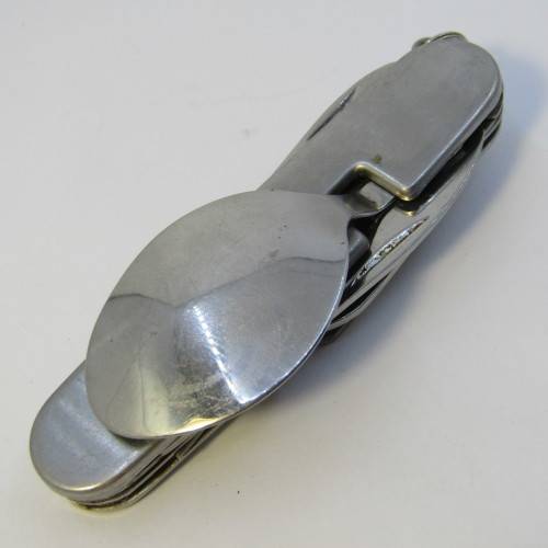 Stainless steel pocket knife with fork and spoon - Hobo knife