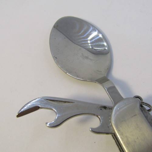 Stainless steel pocket knife with fork and spoon - Hobo knife
