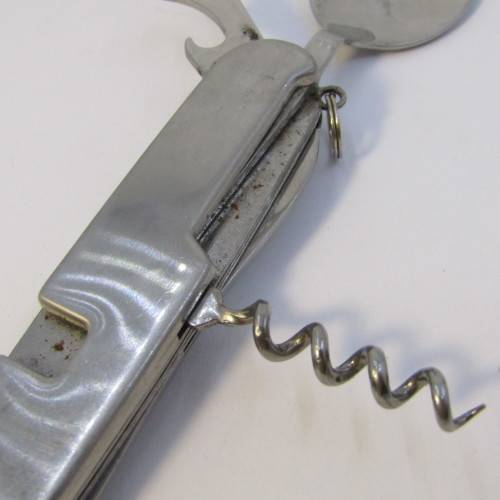 Stainless steel pocket knife with fork and spoon - Hobo knife