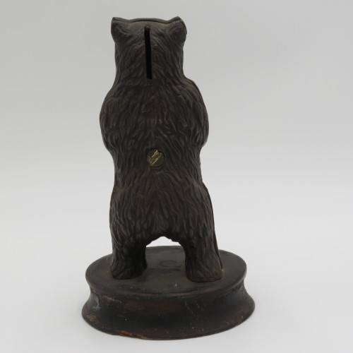 Antique cast iron Grizzly bear money box