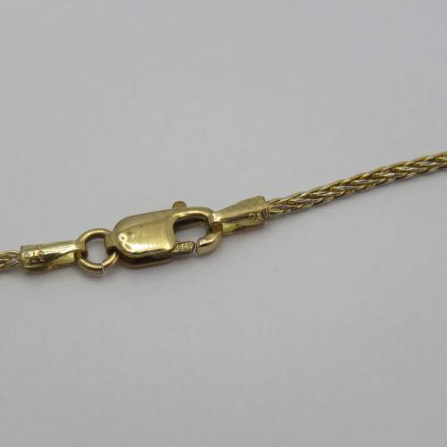 Top quality yellow and white gold 9kt necklace with flower pendant - Weight 5,9 g - Length 46 cm