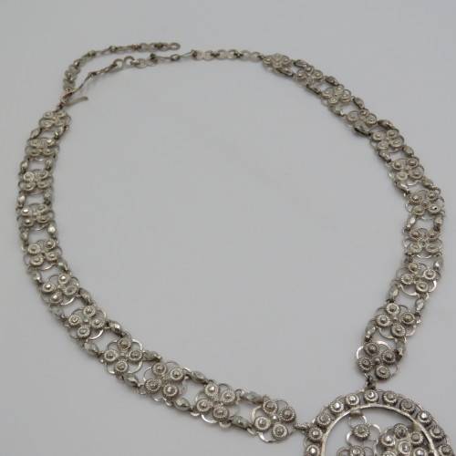 Indian silver necklace - Scan 85% silver - Weighs 50,0 g - Length 63 cm