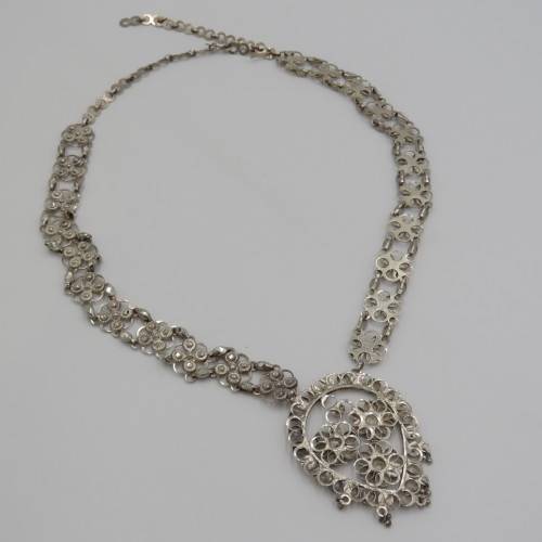 Indian silver necklace - Scan 85% silver - Weighs 50,0 g - Length 63 cm