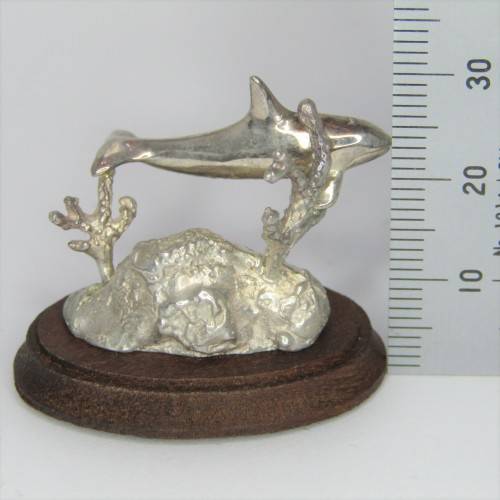 Silver Sculpture `Orca` by Stuart Benade - 79g