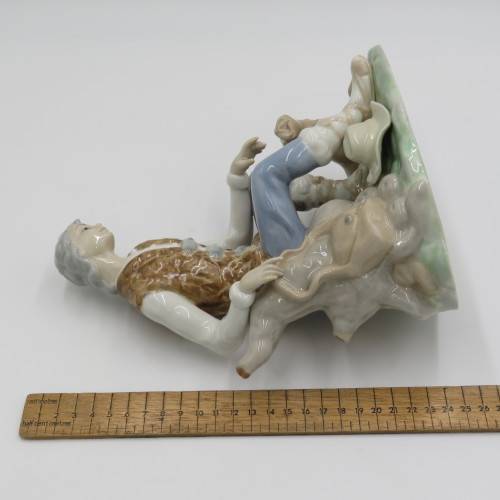 Vintage Tengra Spanish porcelain man with dog figurine