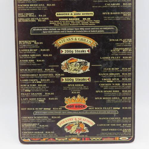 Vintage San Francisco Spur Strand wooden menu