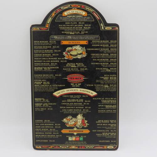 Vintage San Francisco Spur Strand wooden menu