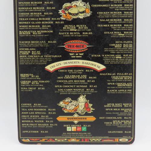 Vintage San Francisco Spur Strand wooden menu