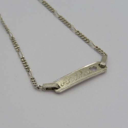 Sterling silver `Andrea` name bracelet - Weighs 2,3 g - Length 18 cm