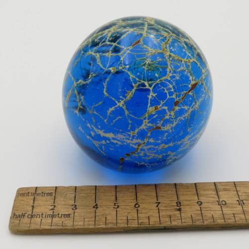 Beautiful handmade glass paperweight - Signed at bottom