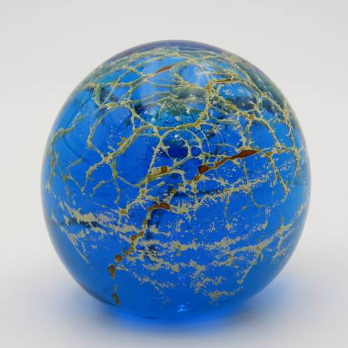 Beautiful handmade glass paperweight - Signed at bottom