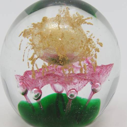 Vintage handmade glass paperweight