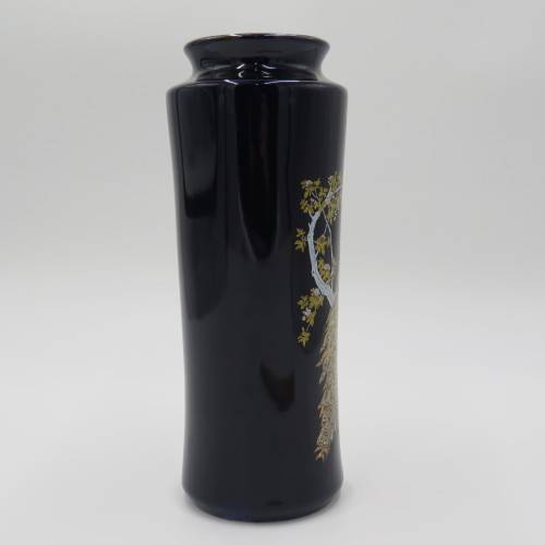 Elweco Genuine gold design porcelain vase with peacock - 28 cm High