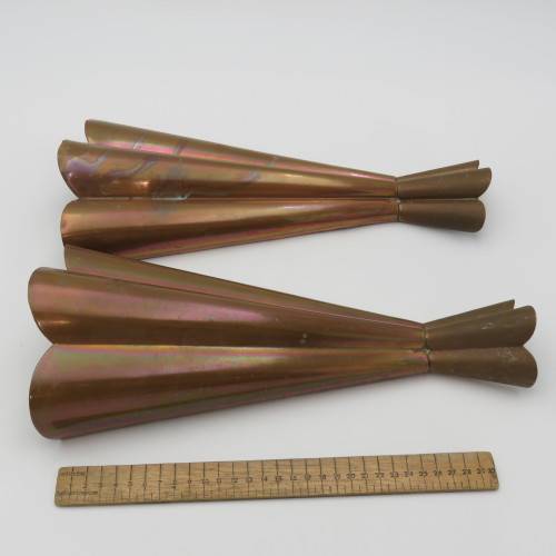 Pair of Copper wall hanging flower vases