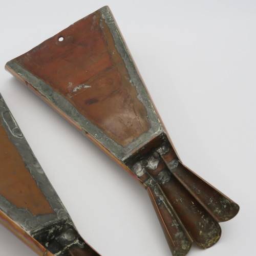 Pair of Copper wall hanging flower vases