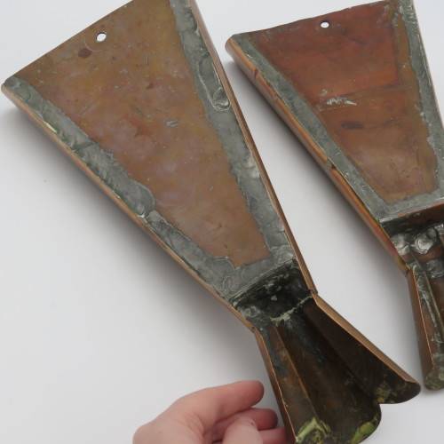 Pair of Copper wall hanging flower vases