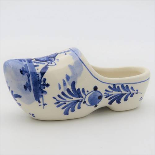 Vintage Blue and White Delft handpainted clog shoe