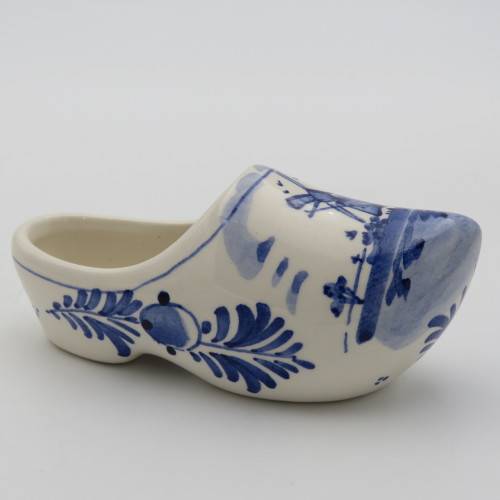 Vintage Blue and White Delft handpainted clog shoe