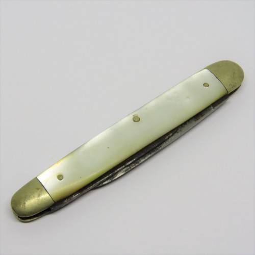 Vintage J. Fenton and Sons Sheffield 2 blade pocket knife with mother of pearl handle