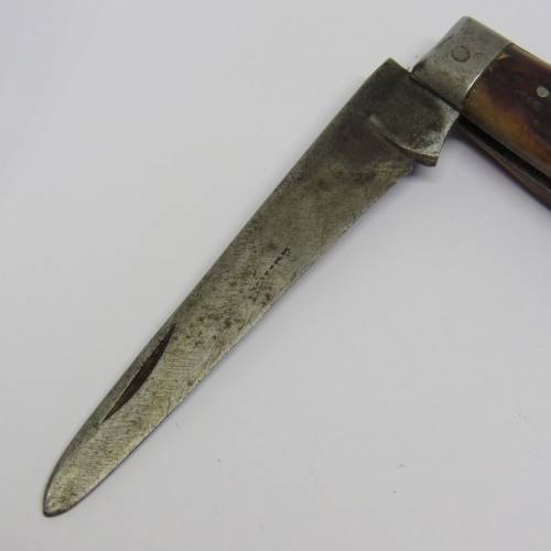 Antique IXL George Wostenholm folding pocket knife - Blade well used - Handle damaged