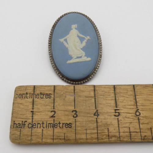 Vintage Wedgwood Jasperware porcelain brooch