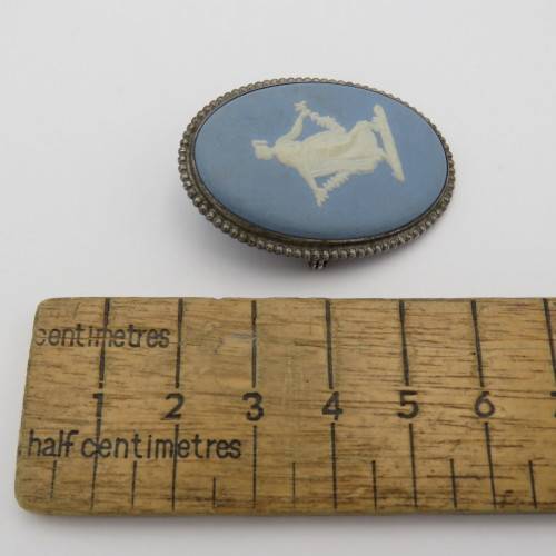 Vintage Wedgwood Jasperware porcelain brooch