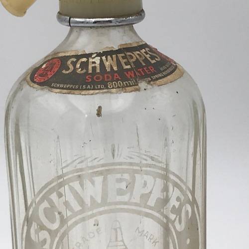 Vintage Schweppes Soda water glass bottle dispenser