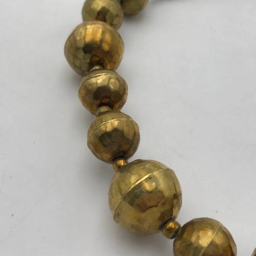 Copper beads costume jewellery necklace - 41cm