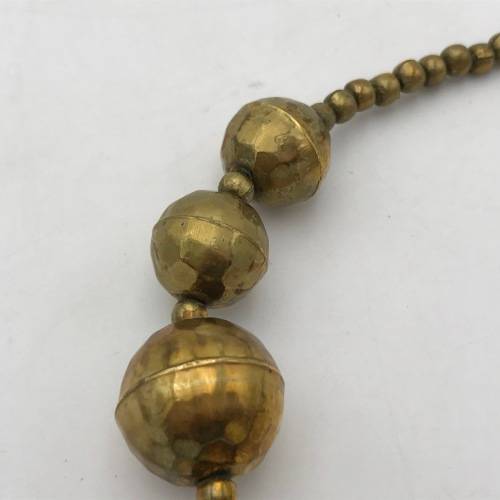 Copper beads costume jewellery necklace - 41cm