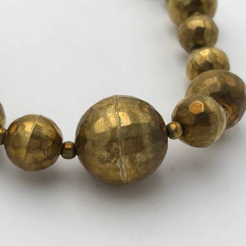 Copper beads costume jewellery necklace - 41cm