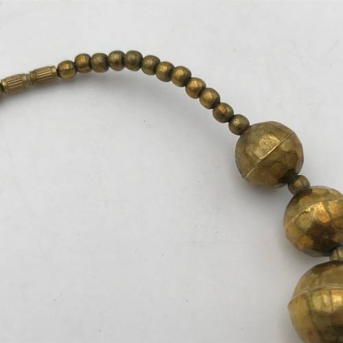 Copper beads costume jewellery necklace - 41cm