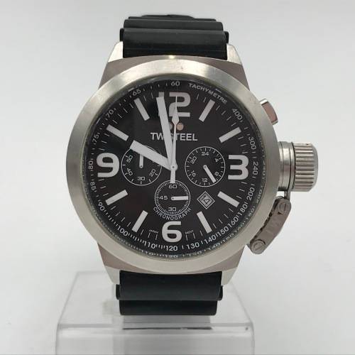 TW Steel Quartz Chronograph mens watch - working - fine scratch on glass