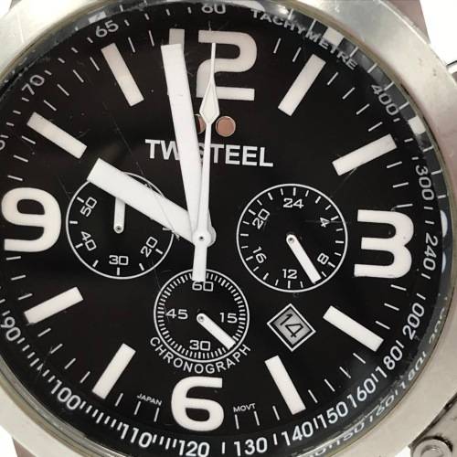 TW Steel Quartz Chronograph mens watch - working - fine scratch on glass
