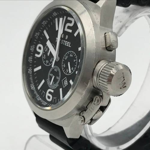 TW Steel Quartz Chronograph mens watch - working - fine scratch on glass