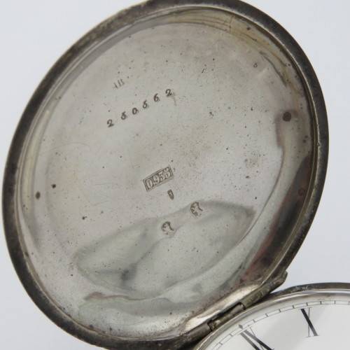 Antique sterling silver full hunter pocket watch - Working - Inscribed Francis Wilson Wright