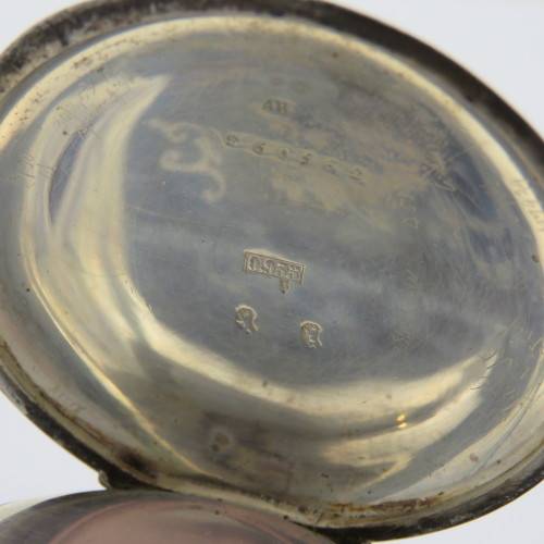 Antique sterling silver full hunter pocket watch - Working - Inscribed Francis Wilson Wright