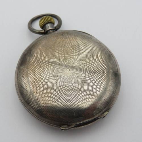 Antique sterling silver full hunter pocket watch - Working - Inscribed Francis Wilson Wright