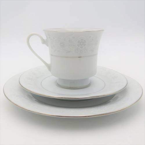 Crown Ming Fine China porcelain trio